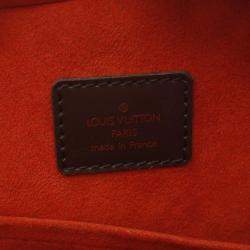 Pre Owned Louis Vuitton Brown Damier Ebene Saria Horizontal Handbag