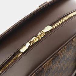 Pre Owned Louis Vuitton Brown Damier Ebene Saria Horizontal Handbag