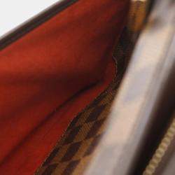 Pre Owned Louis Vuitton Brown Damier Ebene Saria Horizontal Handbag
