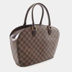 Pre Owned Louis Vuitton Brown Damier Ebene Saria Horizontal Handbag