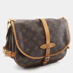 Pre Owned Louis Vuitton Brown Monogram Canvas Saumur 30 Shoulder Bag