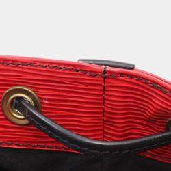 Louis Vuitton Red  Epi Leather Petit Noe Shoulder Drawstring Bag