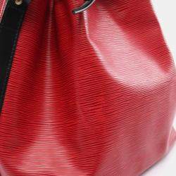 Louis Vuitton Red  Epi Leather Petit Noe Shoulder Drawstring Bag