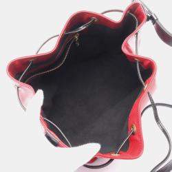 Louis Vuitton Red  Epi Leather Petit Noe Shoulder Drawstring Bag
