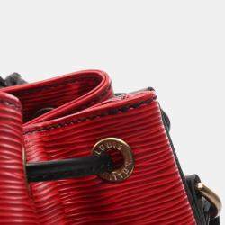 Louis Vuitton Red  Epi Leather Petit Noe Shoulder Drawstring Bag
