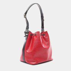 Louis Vuitton Red  Epi Leather Petit Noe Shoulder Drawstring Bag