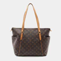 Pre Owned Louis Vuitton Totally Mm Tote Shoulder Bag Monogram Leather Brown