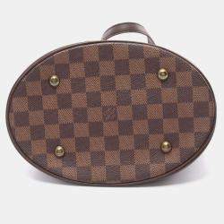 Pre Owned Louis Vuitton Brown Damier Ebene Canvas Marais Bucket Tote Bag