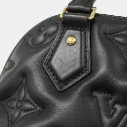 Pre Owned Louis Vuitton Black Bubblegram Leather Alma Soft BB Handbag