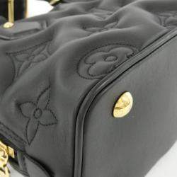 Pre Owned Louis Vuitton Black Bubblegram Leather Alma Soft BB Handbag