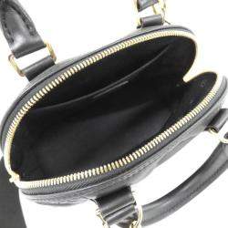 Pre Owned Louis Vuitton Black Bubblegram Leather Alma Soft BB Handbag