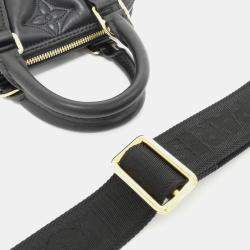 Pre Owned Louis Vuitton Black Bubblegram Leather Alma Soft BB Handbag