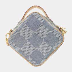 Pre Owned Louis Vuitton Blue Damier Denim Chess Messenger Shoulder Bag