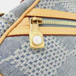 Pre Owned Louis Vuitton Blue Damier Denim Chess Messenger Shoulder Bag