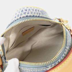 Pre Owned Louis Vuitton Blue Damier Denim Chess Messenger Shoulder Bag