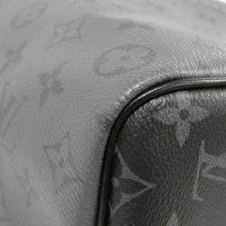 Louis Vuitton Black Coated Canvas Monogram Eclipse Keepall Bandouliere 50 Boston Bag