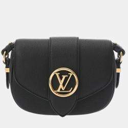 Louis Vuitton Black Leather Pont Neuf Soft PM Shoulder Bag