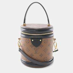Louis Vuitton Brown Black Canvas Leather Monogram Reverse Cannes Handbag