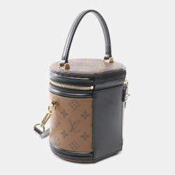 Louis Vuitton Brown Black Canvas Leather Monogram Reverse Cannes Handbag