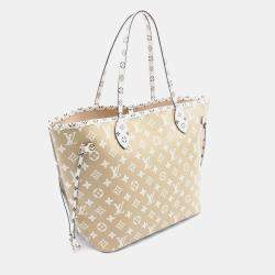 Louis Vuitton Khaki Beige Canvas Monogram Giant Neverfull MM Tote Bag