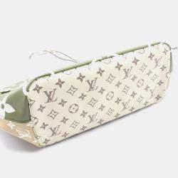 Louis Vuitton Khaki Beige Canvas Monogram Giant Neverfull MM Tote Bag