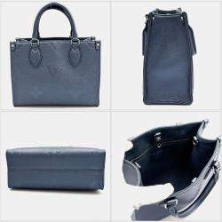 Louis Vuitton Metallic Blue Leather Monogram Empreinte OnTheGo PM Handbag