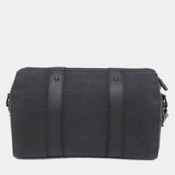 Pre Owned Louis Vuitton Black Leather Keepall Shoulder Bag