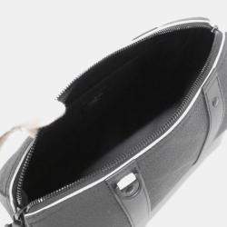 Pre Owned Louis Vuitton Black Leather Keepall Shoulder Bag