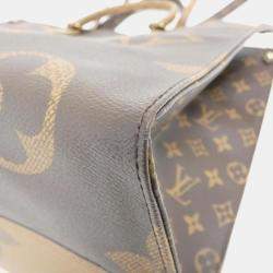 Louis Vuitton Brown Coated Canvas Monogram Giant On-The-Go GM Handbag