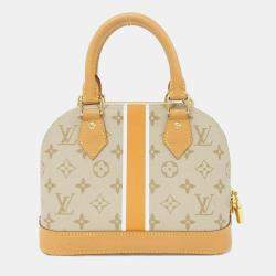 Pre Owned Louis Vuitton Beige Monogram Monopanam LV Street Sign Alma BB Handbag