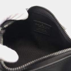 Louis Vuitton Black Leather with Limited Edition Distorted Damier XS Keepall Bandouliere Bag 