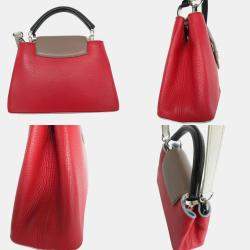 Pre Owned Louis Vuitton Tricolor Leather Capucines PM Shoulder Bag 