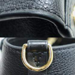 Pre Owned Louis Vuitton Black Leather On My Side PM Handbag 