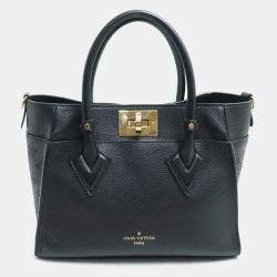 Pre Owned Louis Vuitton Black Leather On My Side PM Handbag 