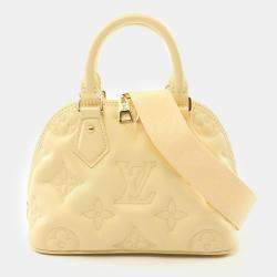 Louis Vuitton Yellow Glam Banana Leather Alma BB Soft Bubble Handbag 