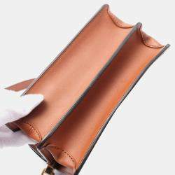 Pre Owned Louis Vuitton Brown Coated Canvas Leather Dauphine Mini Monogram Reverse Shoulder Bag