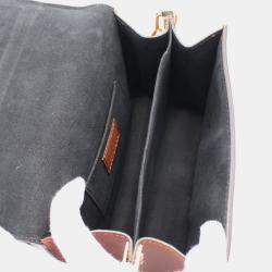 Pre Owned Louis Vuitton Brown Coated Canvas Leather Dauphine Mini Monogram Reverse Shoulder Bag
