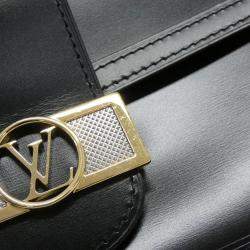 Pre Owned Louis Vuitton Black Leather Dauphine MM Shoulder Bag
