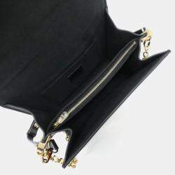 Pre Owned Louis Vuitton Black Leather Dauphine MM Shoulder Bag