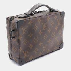 Louis Vuitton Brown Coated Canvas Leather Soft Trunk Monogram Macassar Handbag  
