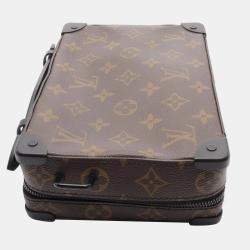 Louis Vuitton Brown Coated Canvas Leather Soft Trunk Monogram Macassar Handbag  