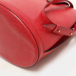 Louis Vuitton Red Epi Leather Cluny Bucket Bag