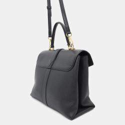 Pre Owned Louis Vuitton Noir Leather Rose De Van MM Satchel Bag