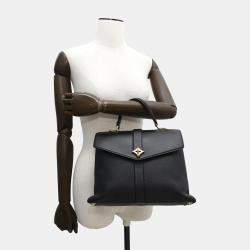 Pre Owned Louis Vuitton Noir Leather Rose De Van MM Satchel Bag