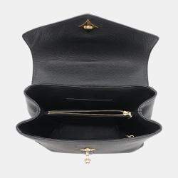 Pre Owned Louis Vuitton Noir Leather Rose De Van MM Satchel Bag
