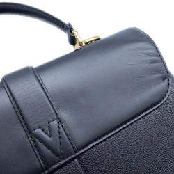 Pre Owned Louis Vuitton Noir Leather Rose De Van MM Satchel Bag