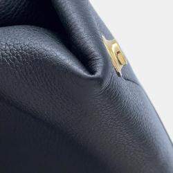 Pre Owned Louis Vuitton Noir Leather Rose De Van MM Satchel Bag