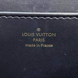 Pre Owned Louis Vuitton Noir Leather Rose De Van MM Satchel Bag
