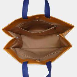 Pre Owned Louis Vuitton Saffron Leather Shopper Tote MM Bag