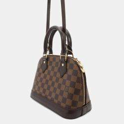 Pre Owned Louis Vuitton Alma Red Damier Ebene Canvas Size Bb